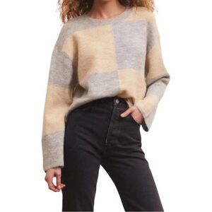 Z supply Gray and Cream Sweater- medium EUC